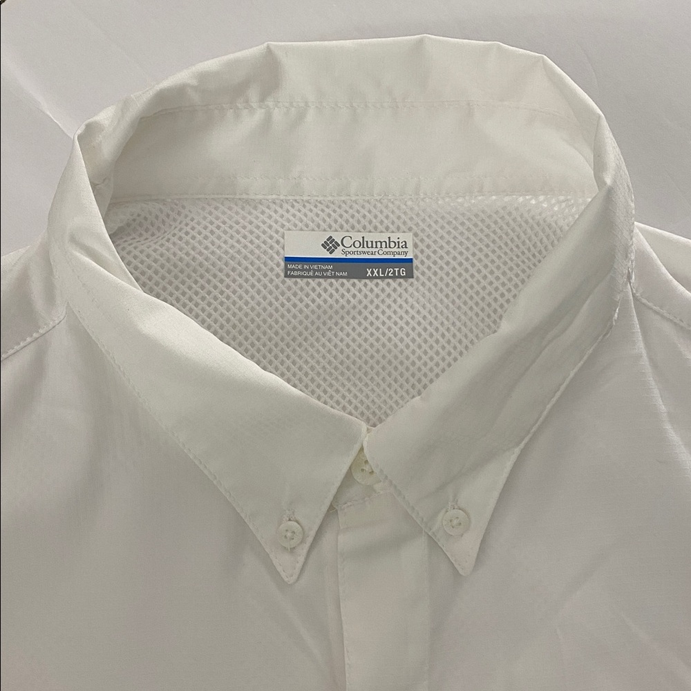 Columbia PFG Performance Fishing Gear White Casual Button Down Shirt Long Sleeve - Picture 12 of 13